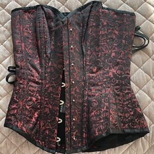 Elegant Black and Red Corset